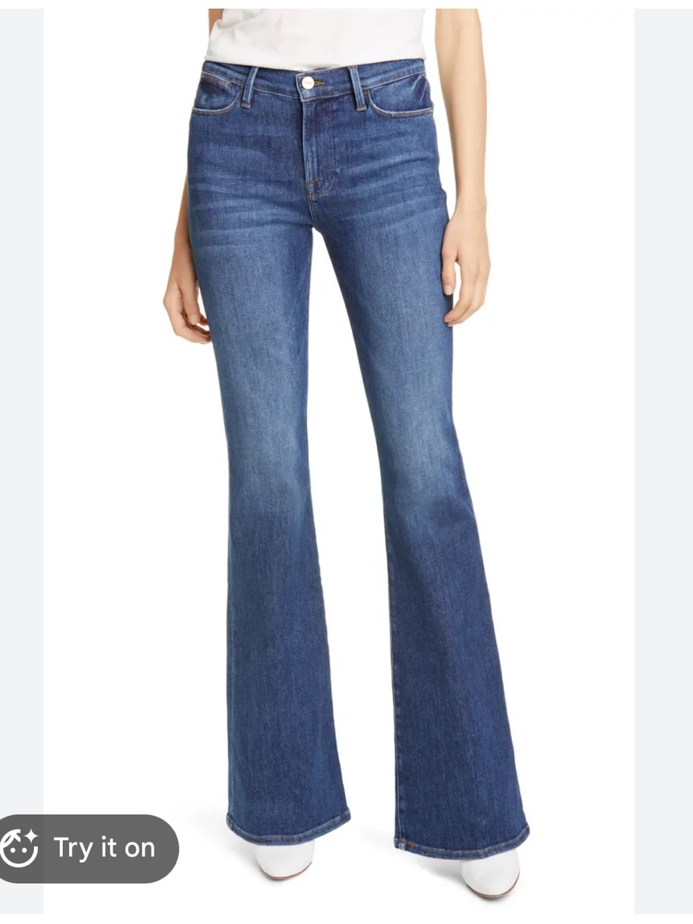 Frame Denim Le High Waist Flare Jeans - Medium Blue Wash 29